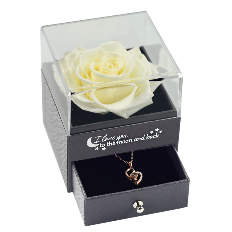 Eternal Flower Jewelry Box Rose Gift Box Necklace