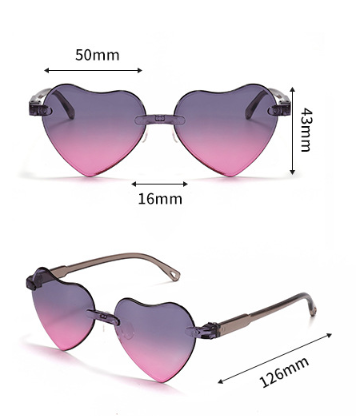 Heart Shape Women Sunglasses - Vintage Pink Shades