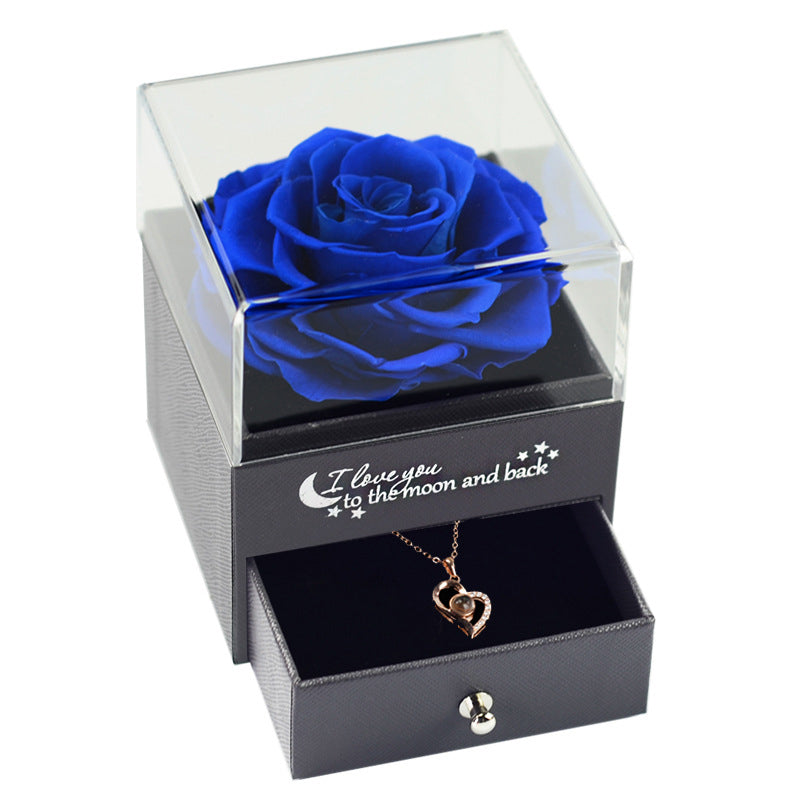 Eternal Flower Jewelry Box Rose Gift Box Necklace