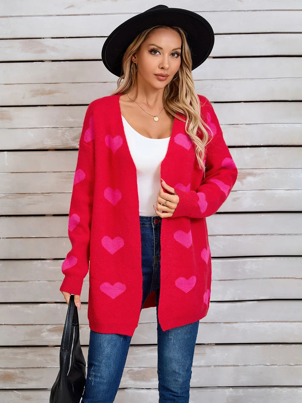 Splicing Knitted Valentine's Day Love Sweater