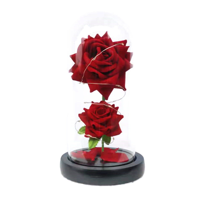 LED Light Rose Glass Cover Ornament