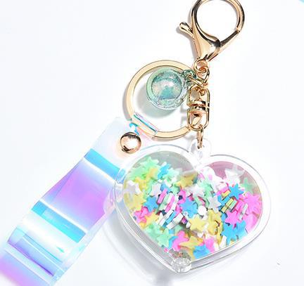 Oil Love Keychain - Cute Peach Heart Pendant