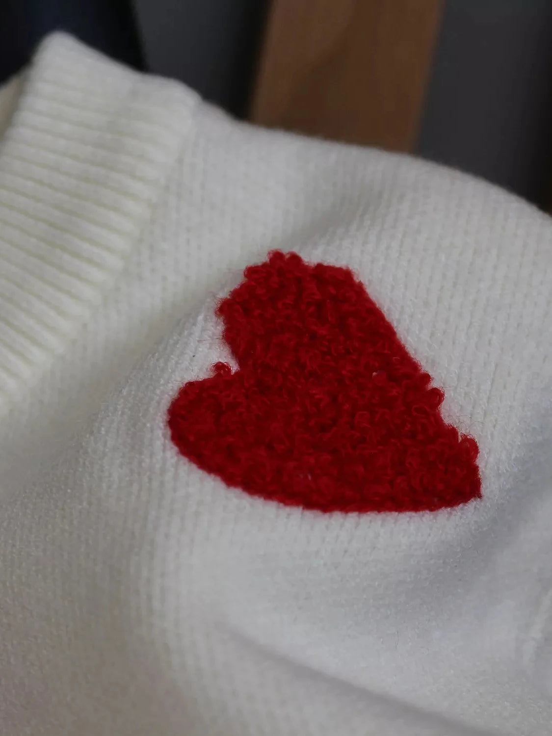 Women’s Love Heart Strawberry Embroidery Sweater