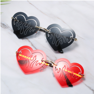 Rimless Heart Sunglasses for Women - Luxury & Unique
