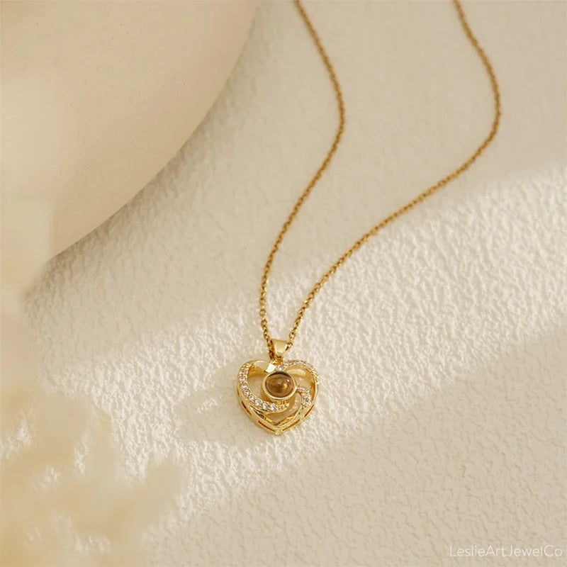 Heart Necklace Custom Projection Picture