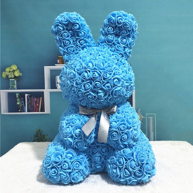 Imitation Immortal Flower Foam Rose Rabbit Doll
