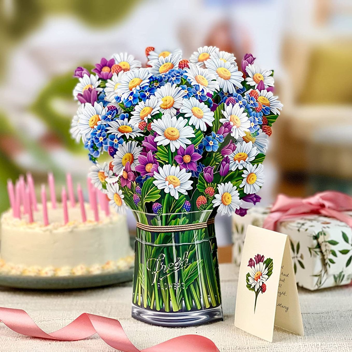 3D Paper Flowers Popup Greeting Cards