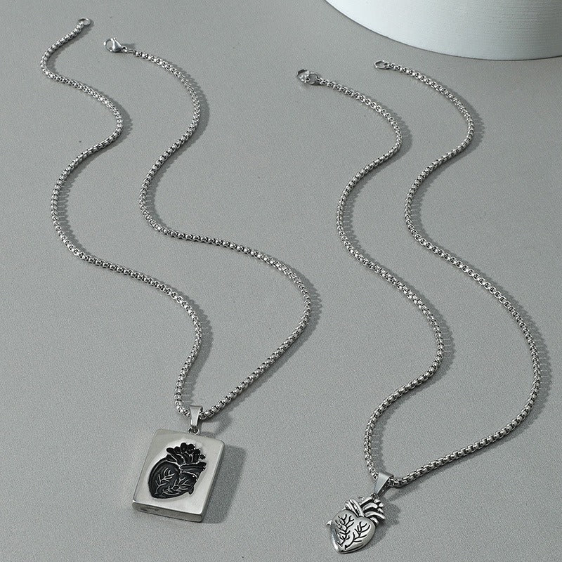 Creative Heart Couple Pendant Necklace