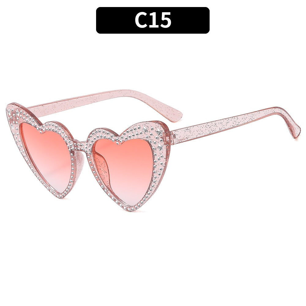 Diamond Heart Fashion Love Sunglasses for Women