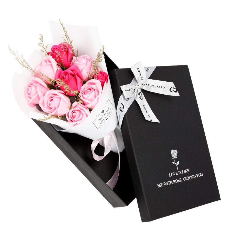 Dried Flowers Soap Bouquet - Teacher's Day & Valentine's Gift Box