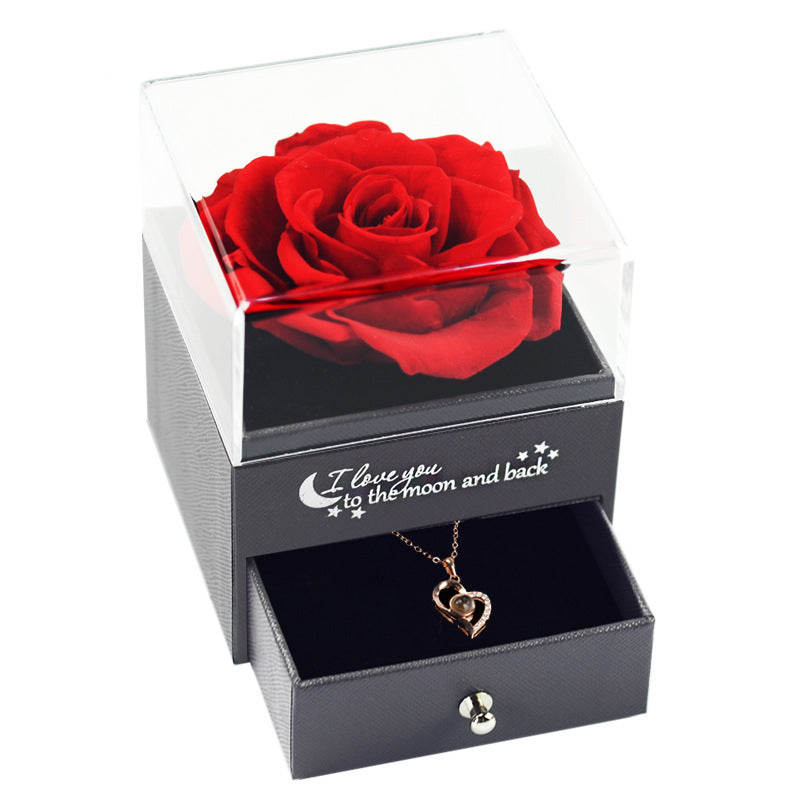 Eternal Flower Jewelry Box Rose Gift Box Necklace