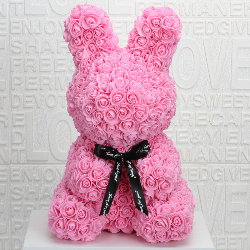Imitation Immortal Flower Foam Rose Rabbit Doll