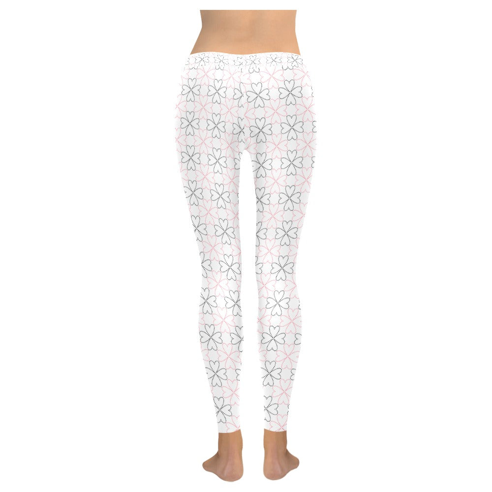 Valentine's Day Heart Clovers Women's All-Over Low Rise Leggings