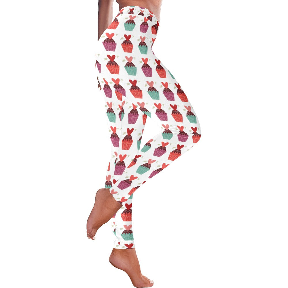Valentine's Day Cupcakes Women's All-Over Low Rise Leggings
