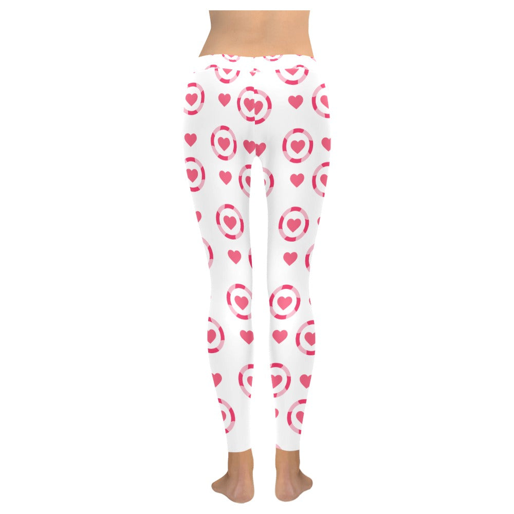 Valentine's Day Hearts In Circles Women's All-Over Low Rise Leggings
