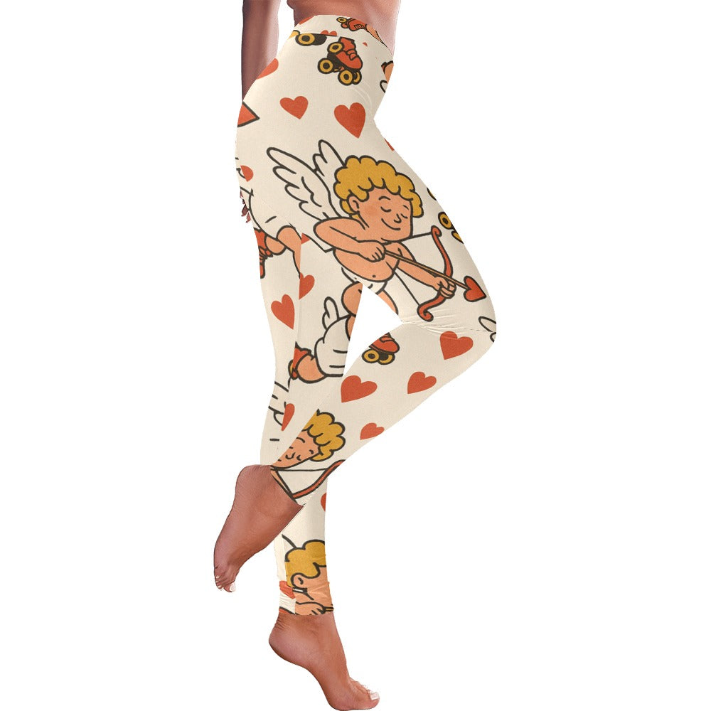 Cupid on Skates Women's All-Over Low Rise Leggings