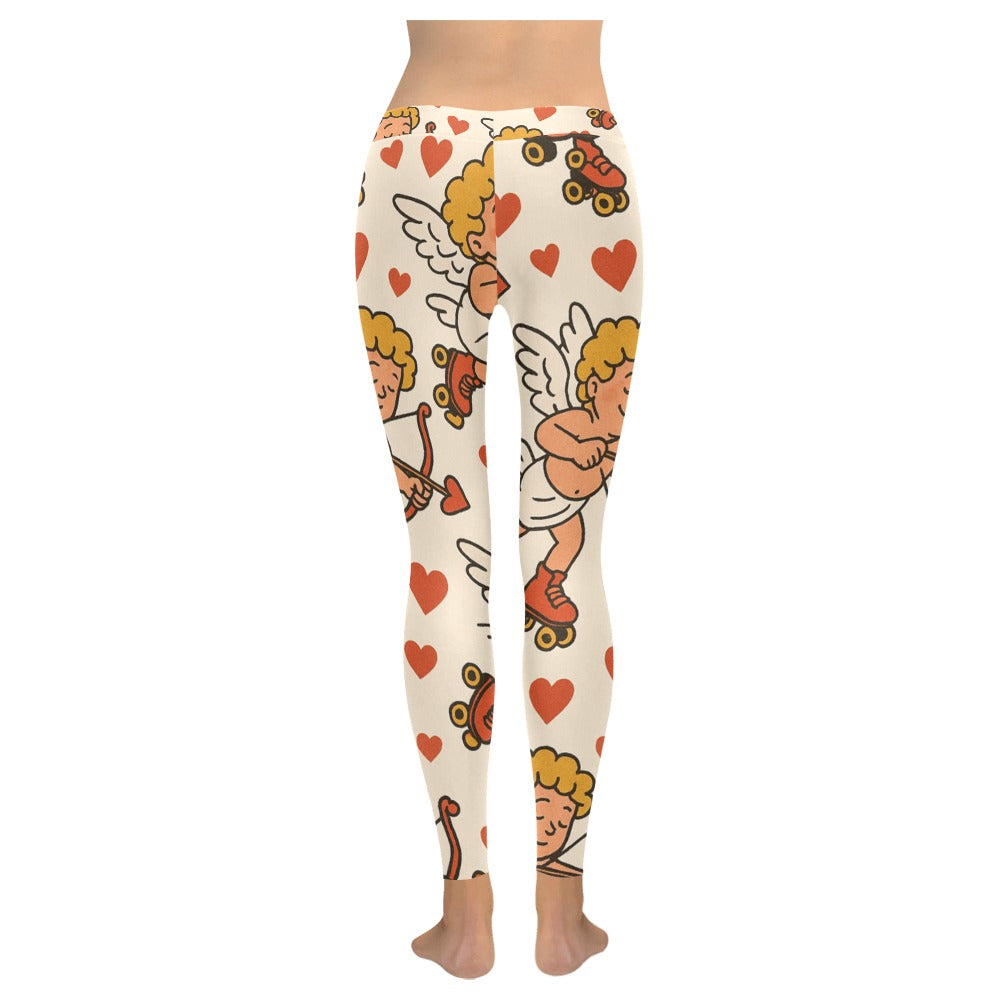 Cupid on Skates Women's All-Over Low Rise Leggings