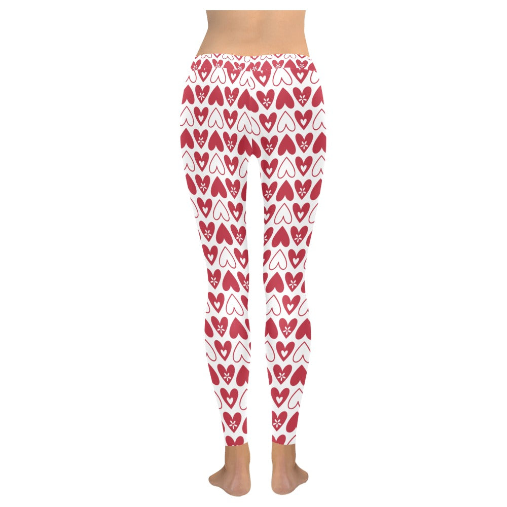 Valentine's Day Hearts Women's All-Over Low Rise Leggings
