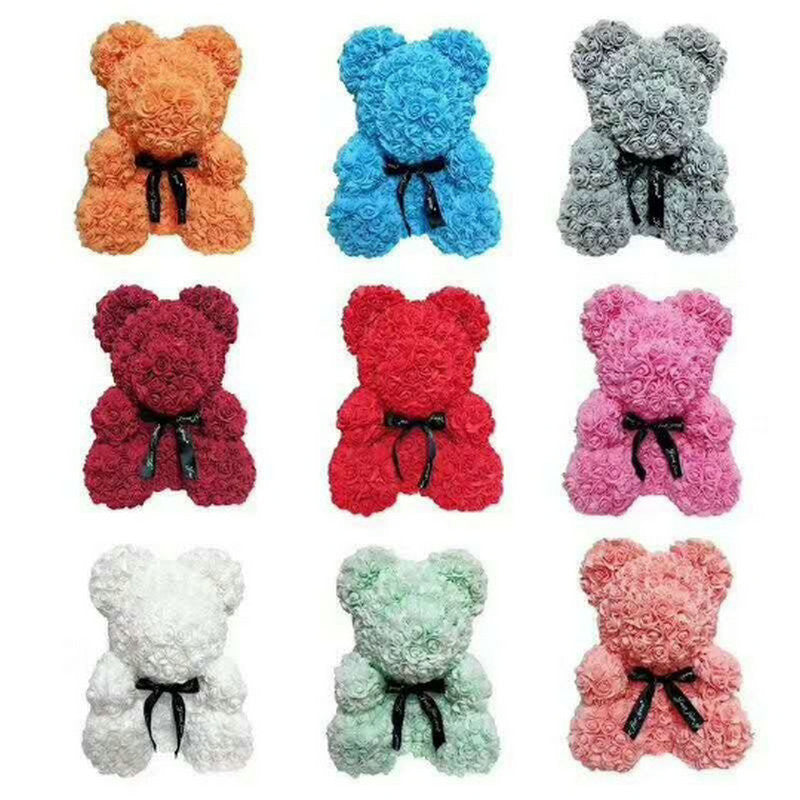25cm Red Teddy Bear Rose Flower - Valentine's Day Gift
