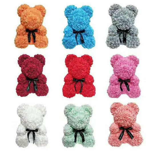 25cm Red Teddy Bear Rose Flower - Valentine's Day Gift
