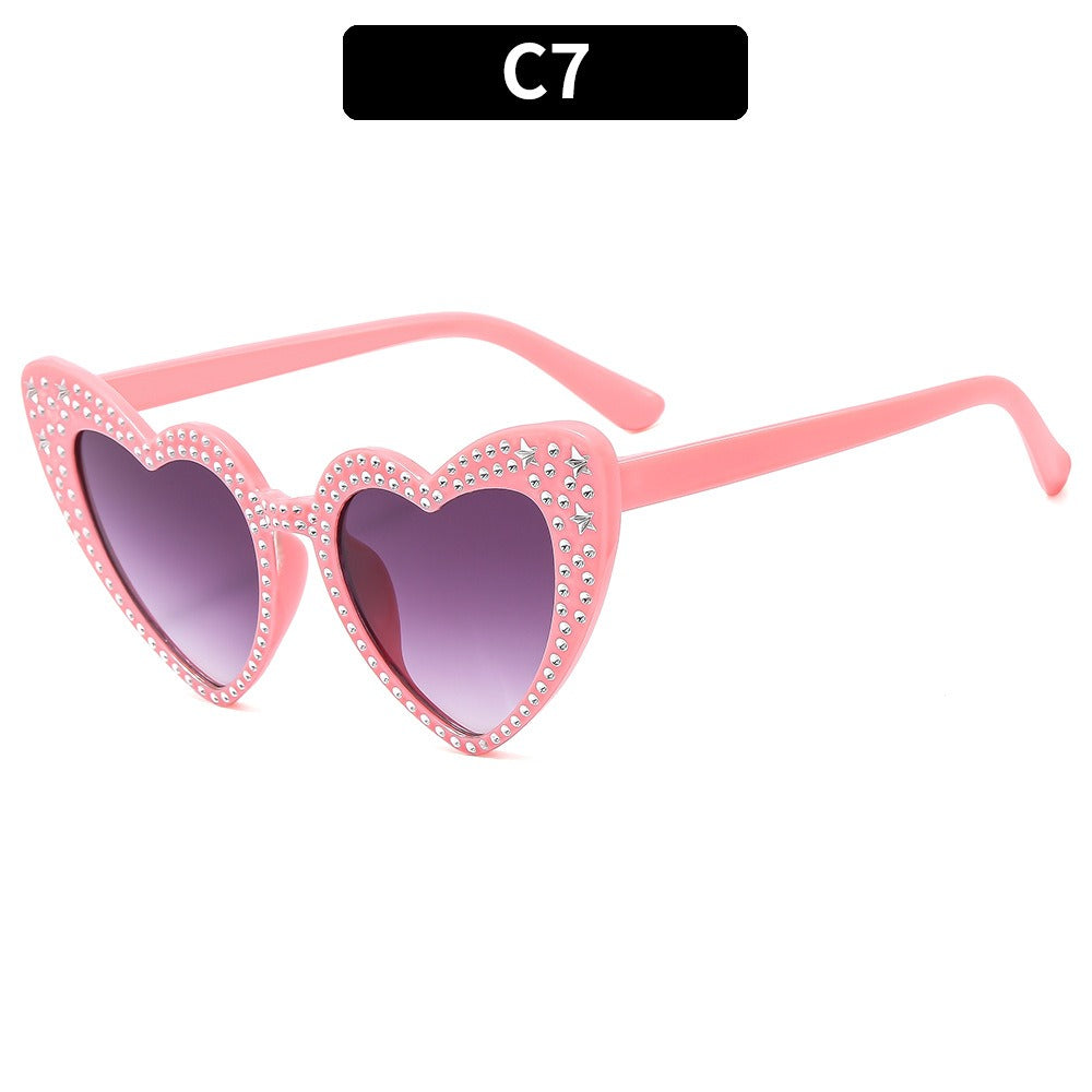 Diamond Heart Fashion Love Sunglasses for Women