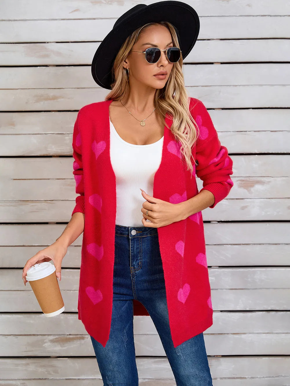 Splicing Knitted Valentine's Day Love Sweater