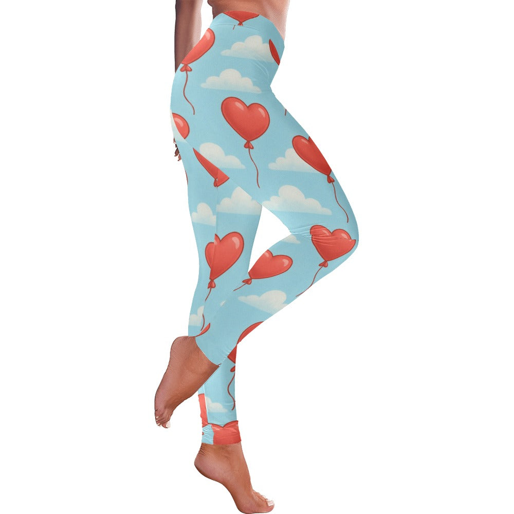 Valentine's Heart Balloons Women's All-Over Low Rise Leggings