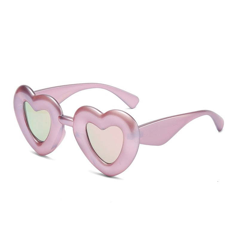 Cute Heart-Shaped Polarized Sunglasses for Women