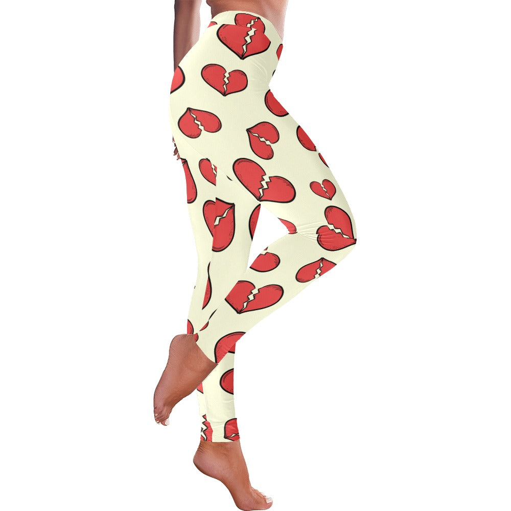 Broken Hearts Women's All-Over Low Rise Leggings