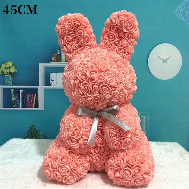 Imitation Immortal Flower Foam Rose Rabbit Doll