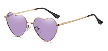 Heart Polarized Metal Sunglasses - Vintage Shades for Everyone