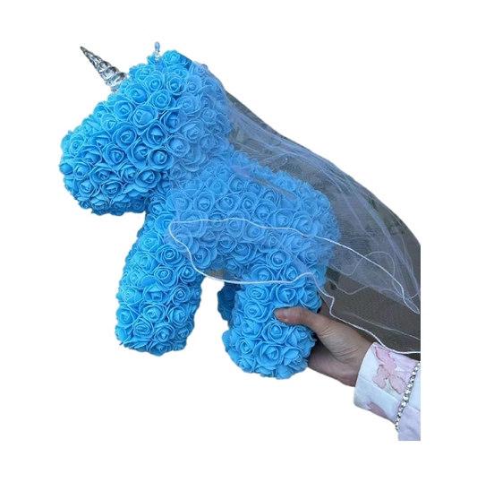 Eternal Flower Unicorn Foam Rose Bear