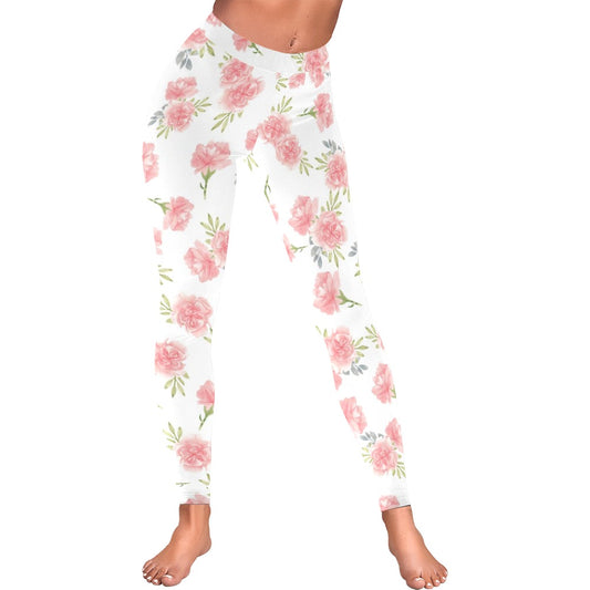 Pink Rose Valentine's Day Women's All-Over Low Rise Leggings