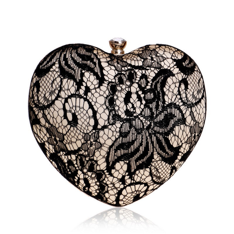 Heart Shape Lace Evening Bag for Ladies