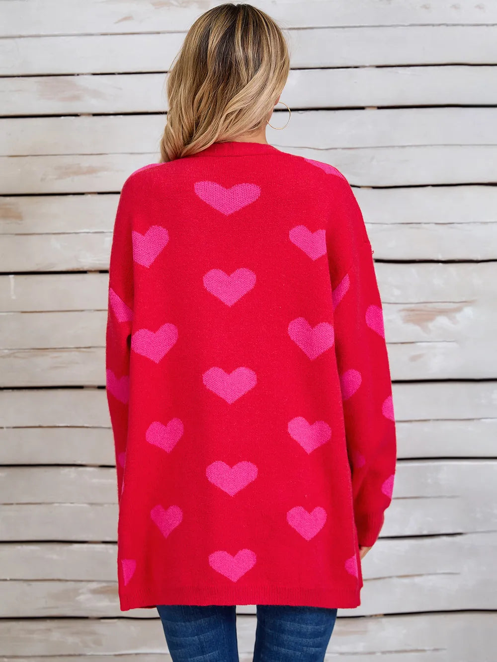 Splicing Knitted Valentine's Day Love Sweater