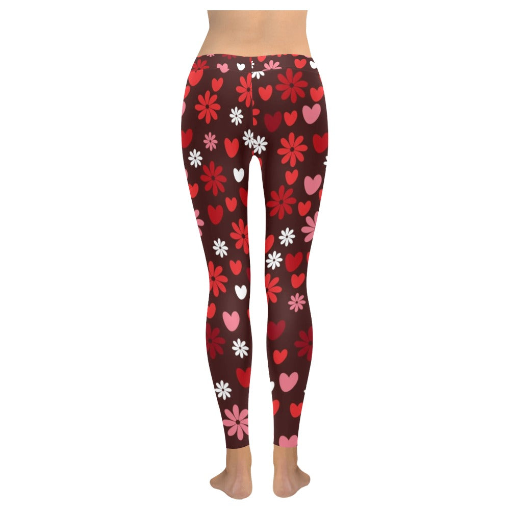 Hearts and Flowers Valentine's Day Leggings