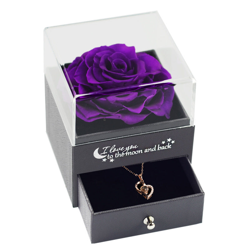 Eternal Flower Jewelry Box Rose Gift Box Necklace