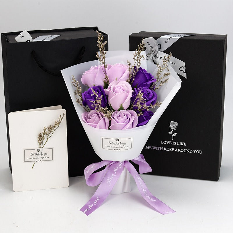 Dried Flowers Soap Bouquet - Teacher's Day & Valentine's Gift Box