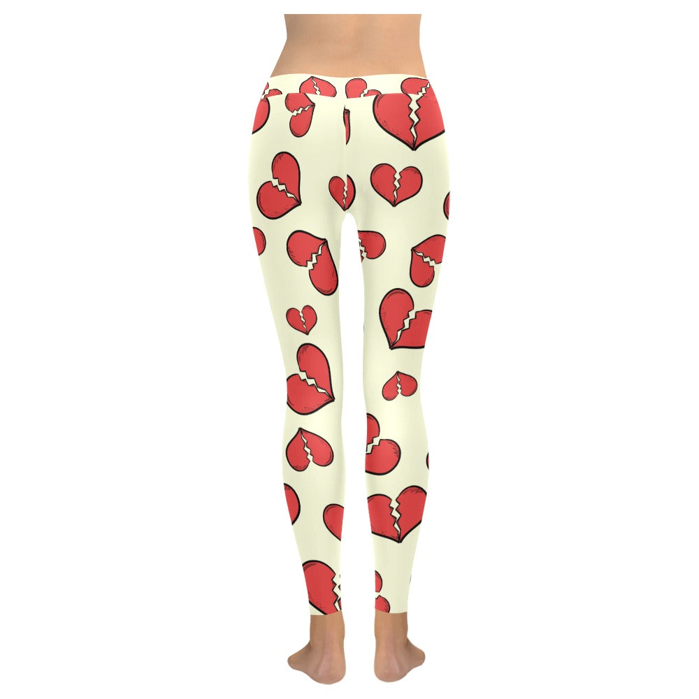 Broken Hearts Women's All-Over Low Rise Leggings