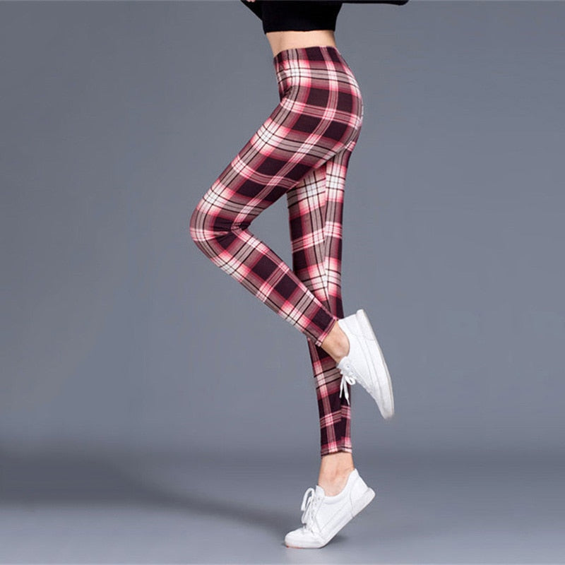 Plaid Valentine's Day Push Up Leggings