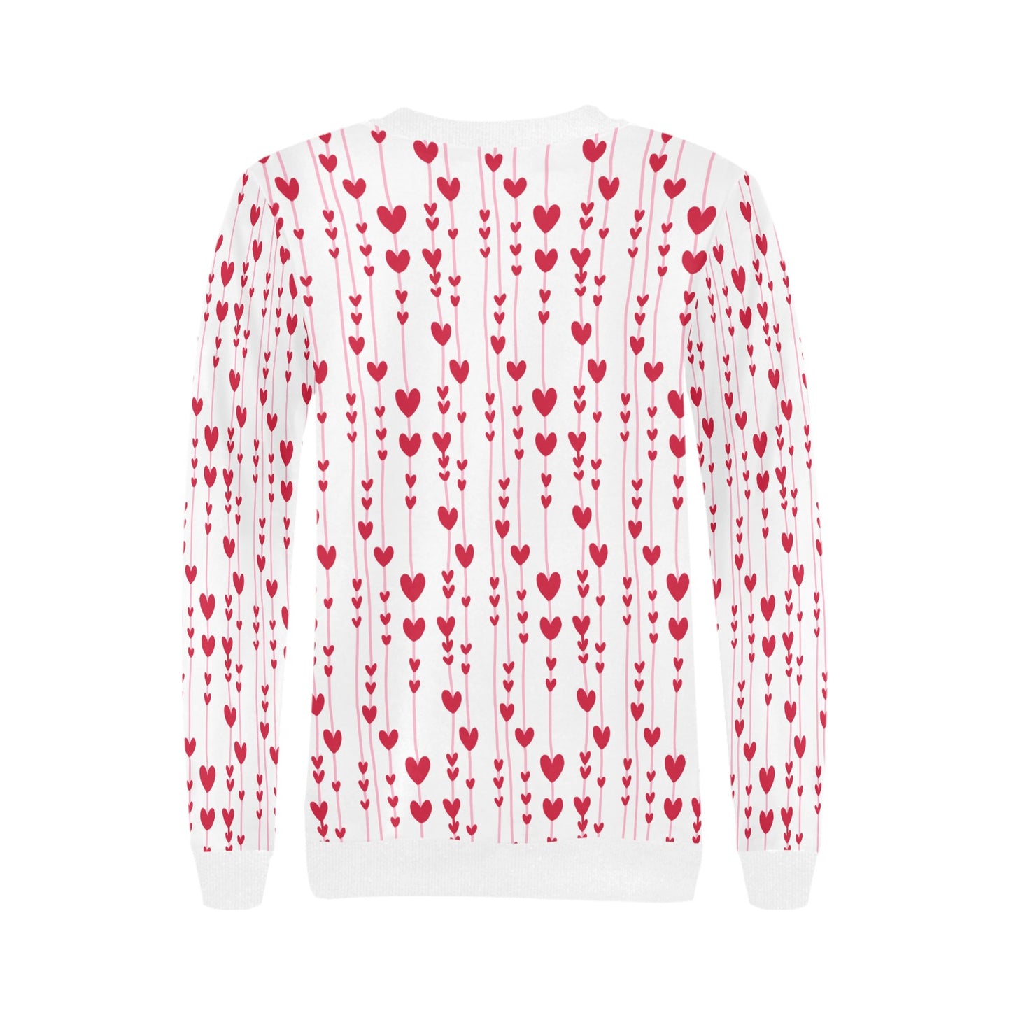 Hearts Valentine's Day Stems Women's Rib Cuff Crew Neck Sweatshirt