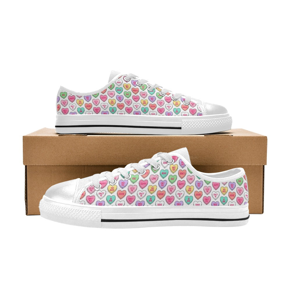Candy Hearts Valentines Day Aquila Canvas Women's Shoes