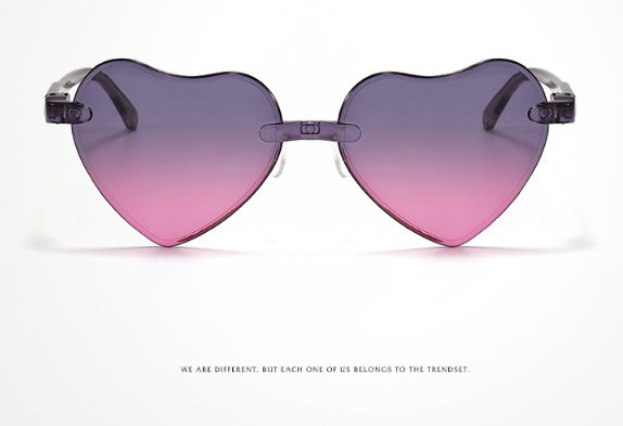 Heart Shape Women Sunglasses - Vintage Pink Shades