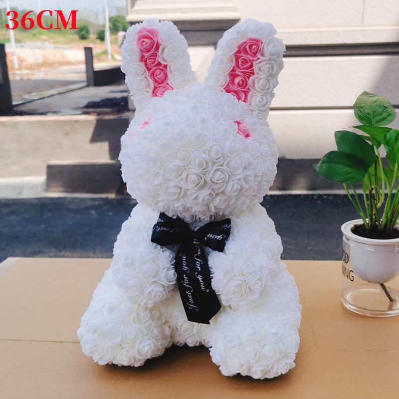 Imitation Immortal Flower Foam Rose Rabbit Doll