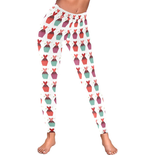 Valentine's Day Cupcakes Women's All-Over Low Rise Leggings