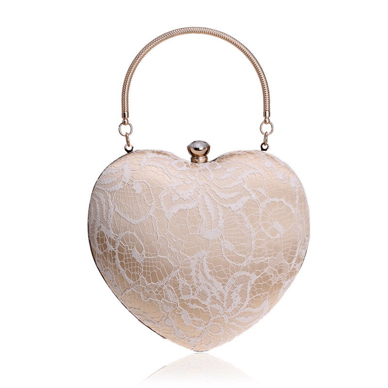 Heart Shape Lace Evening Bag for Ladies