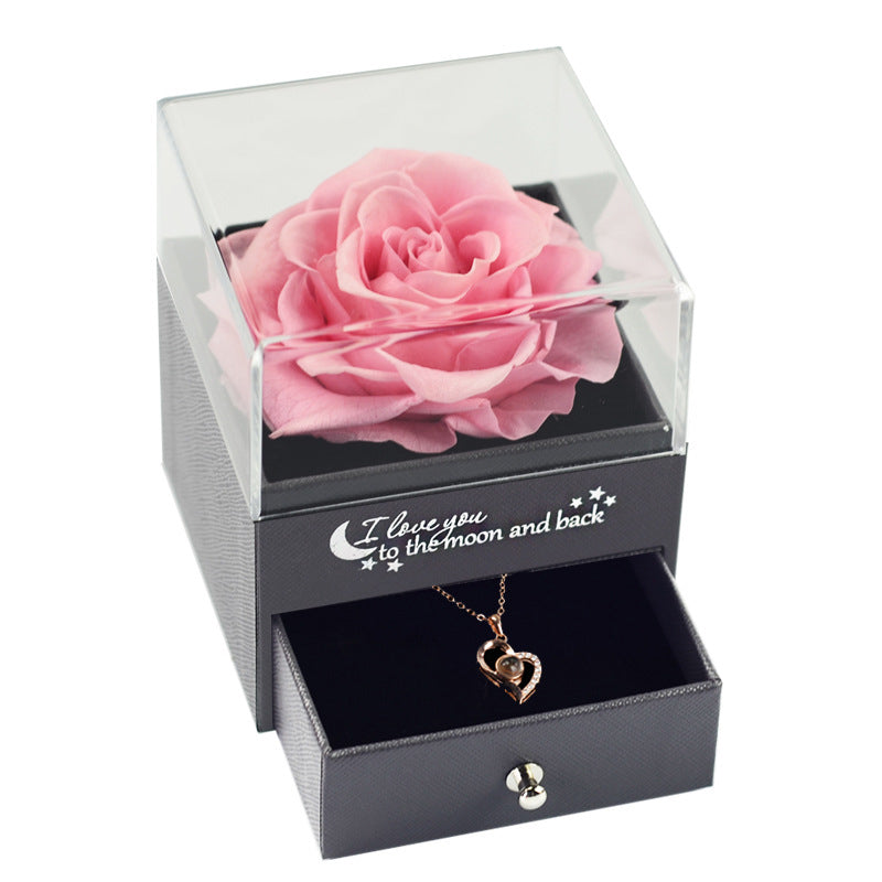 Eternal Flower Jewelry Box Rose Gift Box Necklace