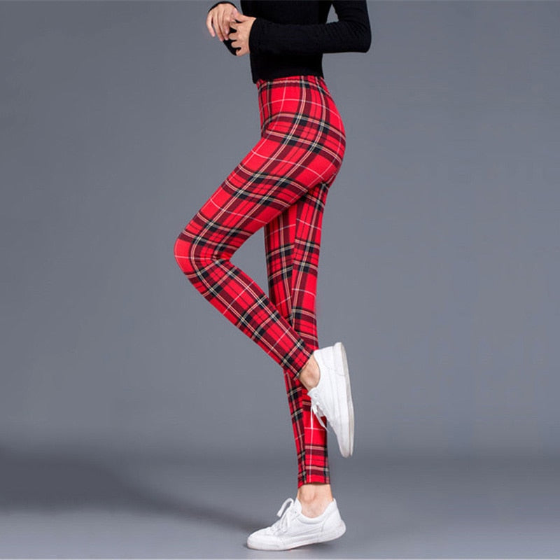 Plaid Valentine's Day Push Up Leggings