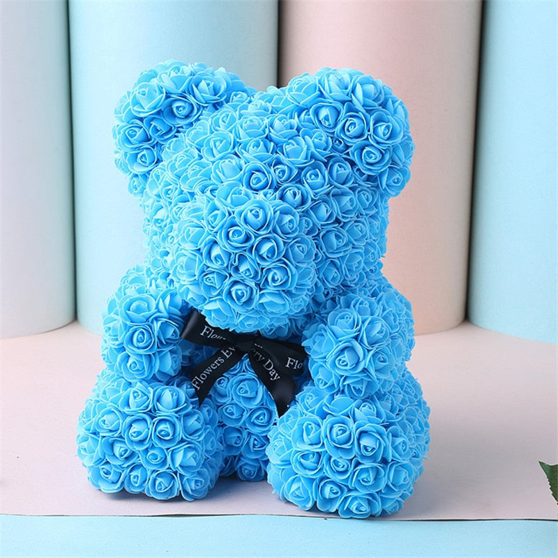 25cm Red Teddy Bear Rose Flower - Valentine's Day Gift