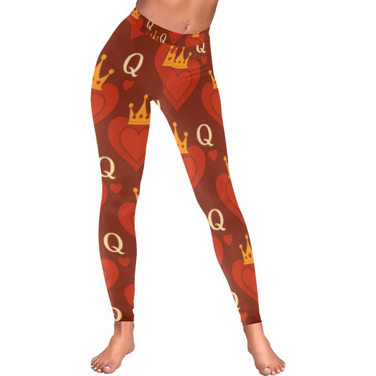 Queen of Hearts Valentine's Day Women's All-Over Low Rise Leggings